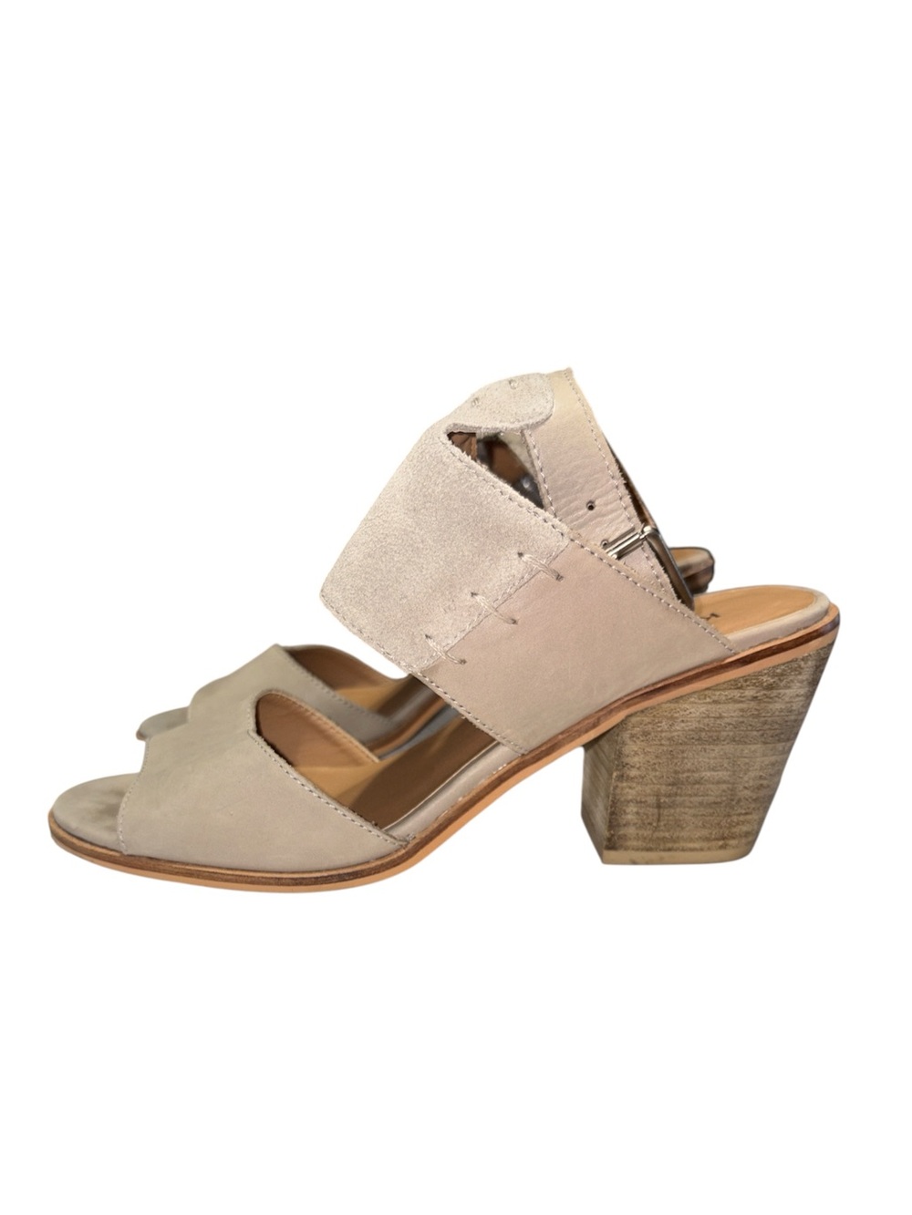 Kelsi Dagger BK Taupe Ankle Strap Block Heel Sandal Indie Boho Western Size 8 - Picture 5 of 10